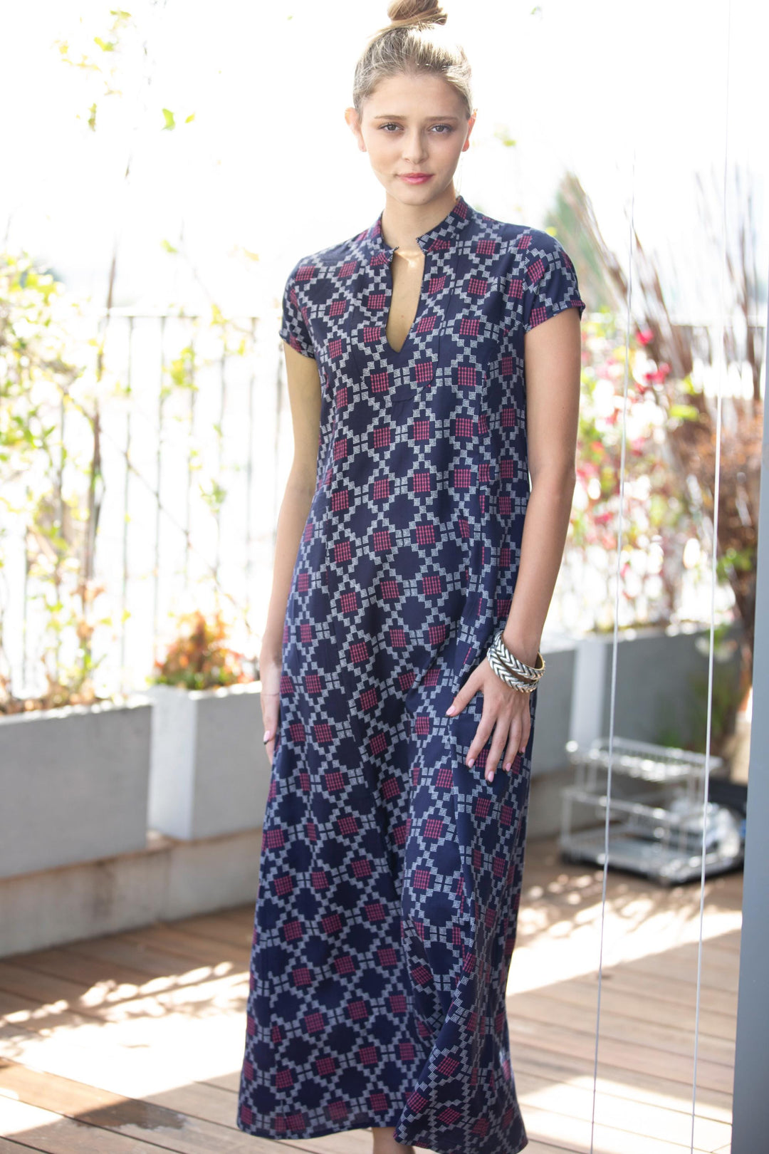 Noor Caftan - Blue & Magenta