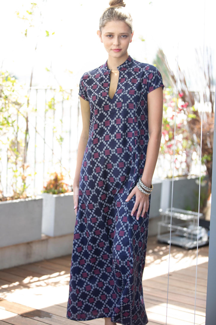 Noor Caftan - Blue & Magenta
