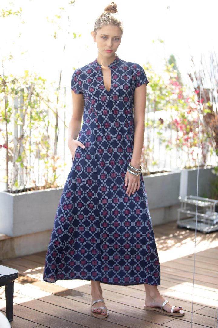 Noor Caftan - Blue & Magenta
