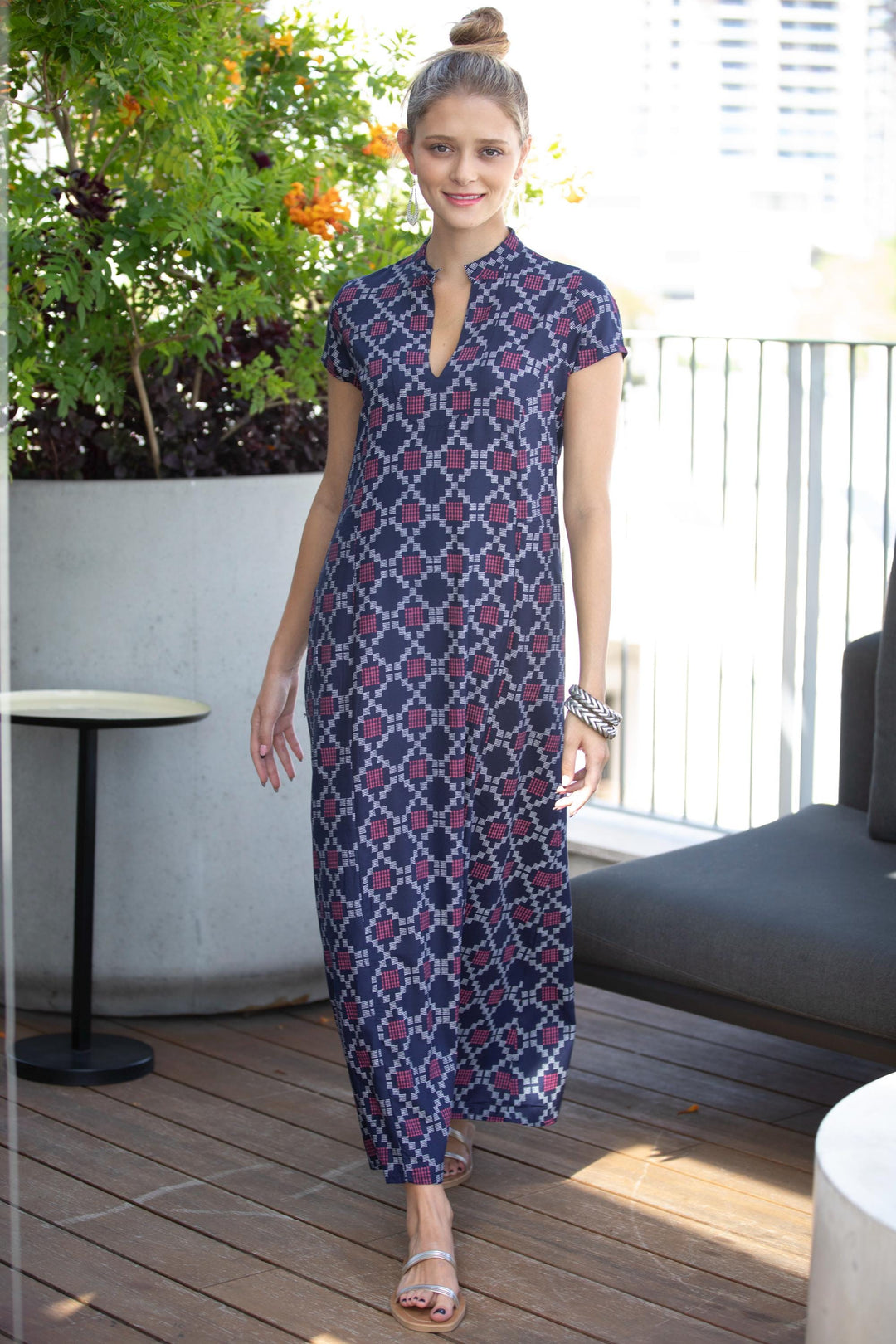 Noor Caftan - Blue & Magenta