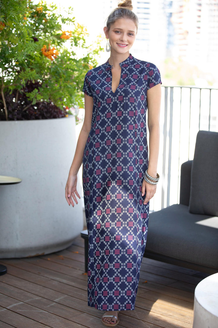 Noor Caftan - Blue & Magenta