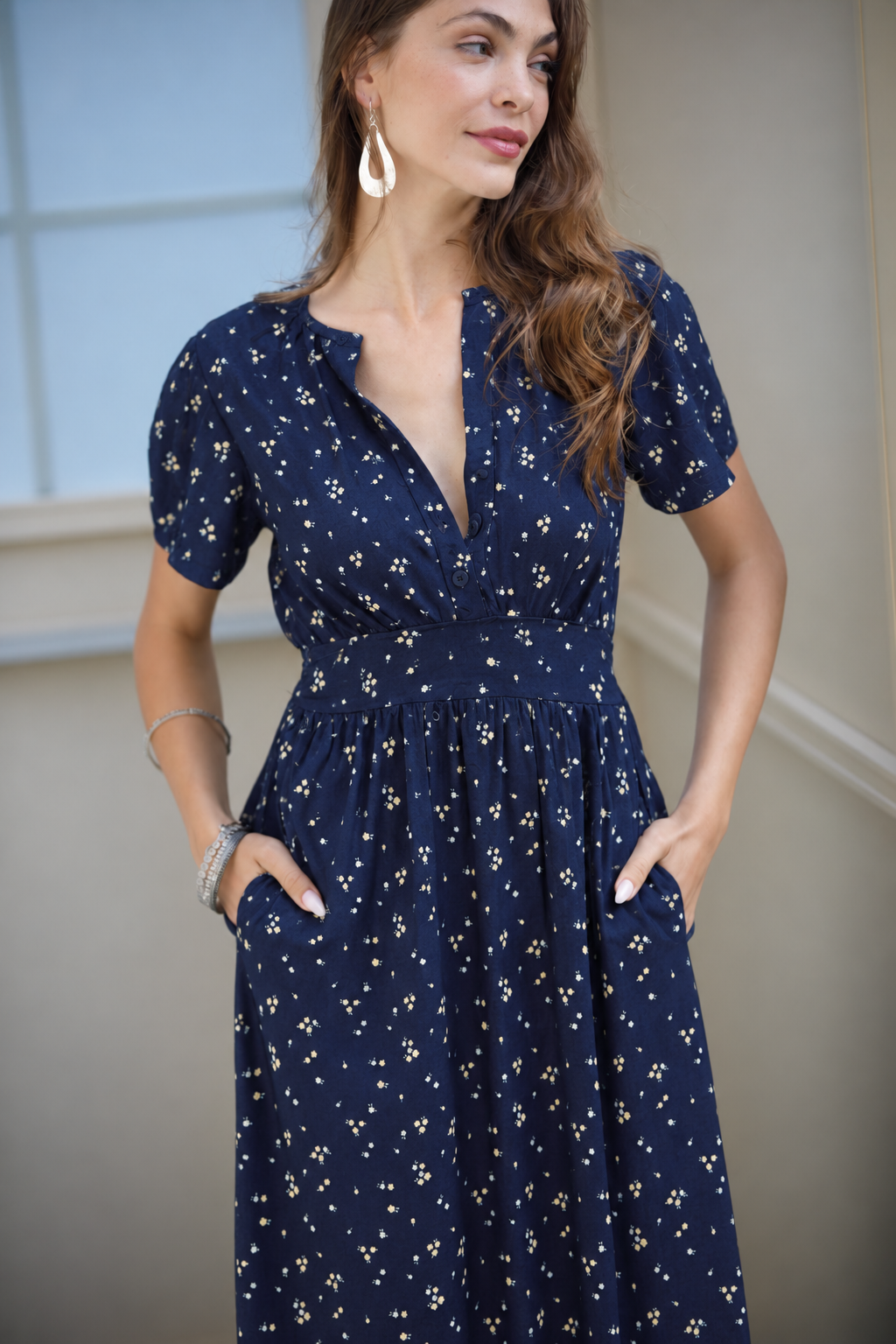 Nina Dress - Navy Blue