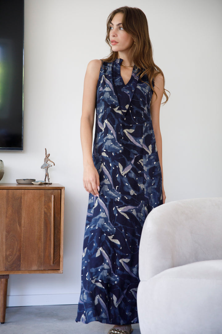Sahara Dress - Blue & Gold