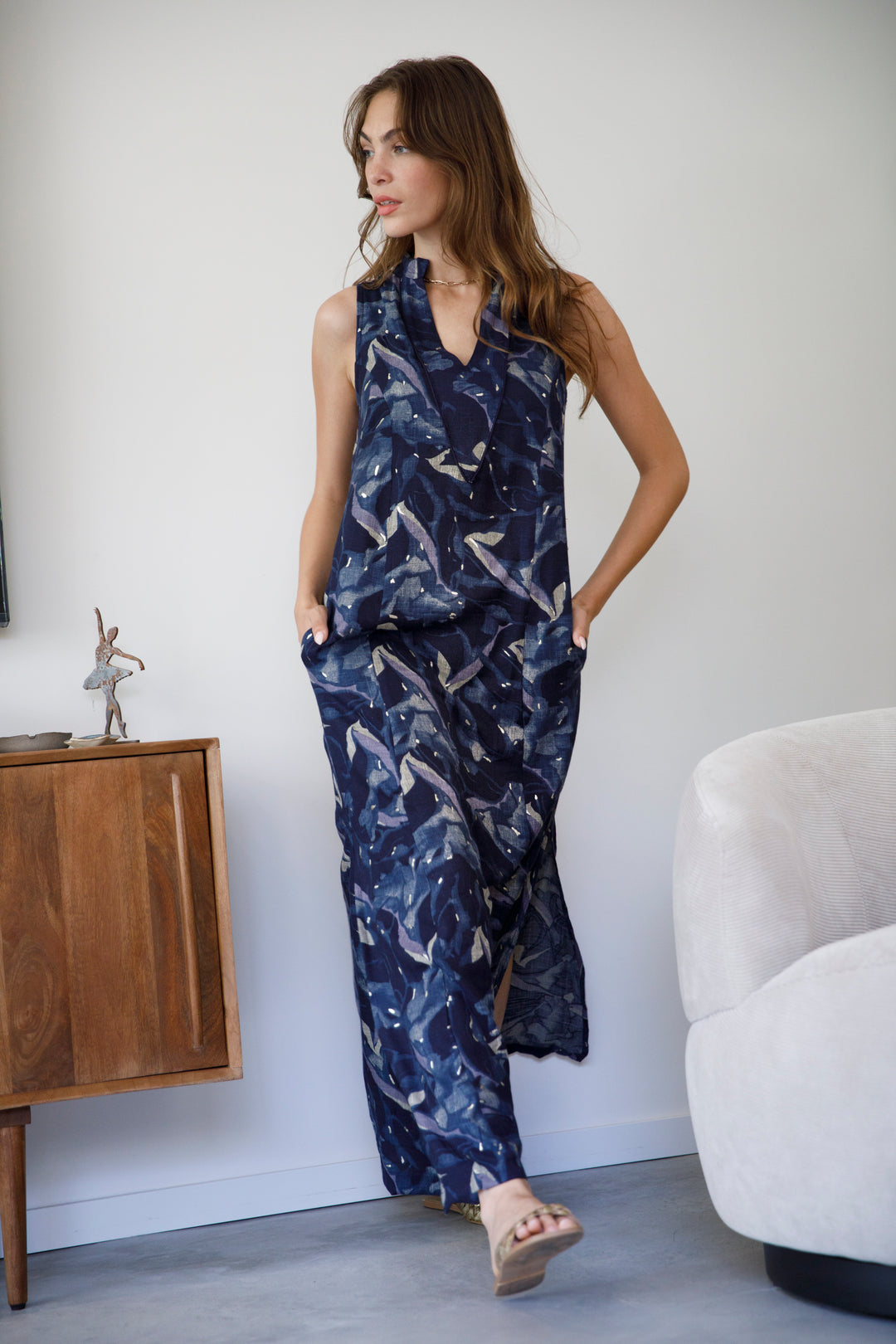 Sahara Dress - Blue & Gold