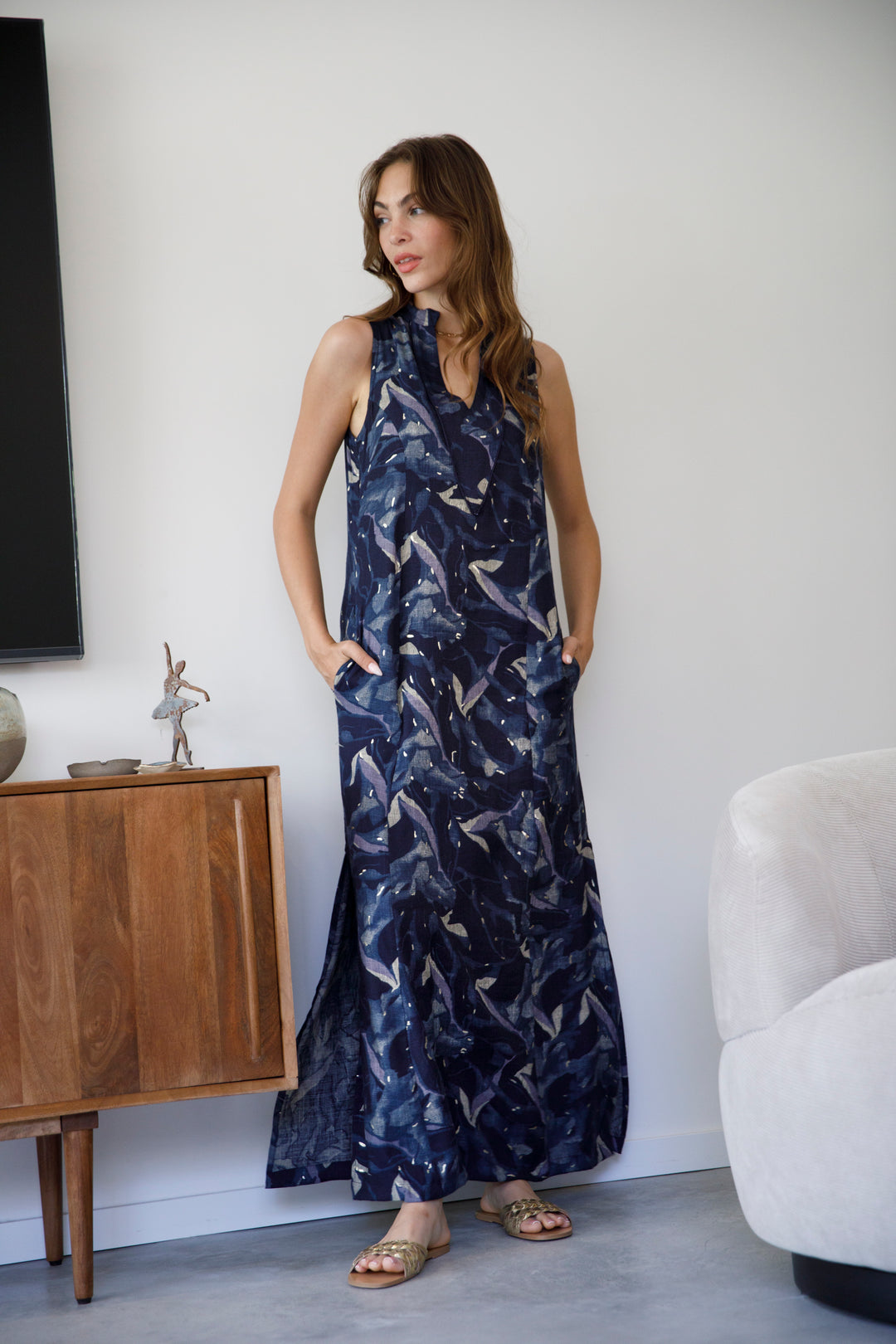 Sahara Dress - Blue & Gold