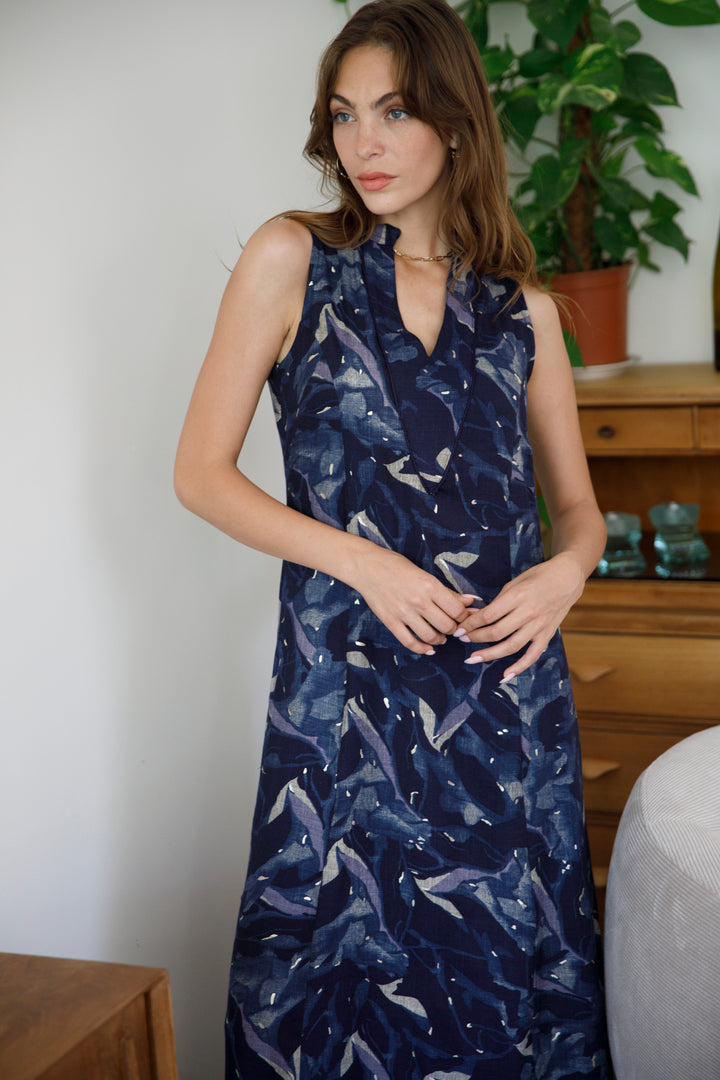 Sahara Dress - Blue & Gold