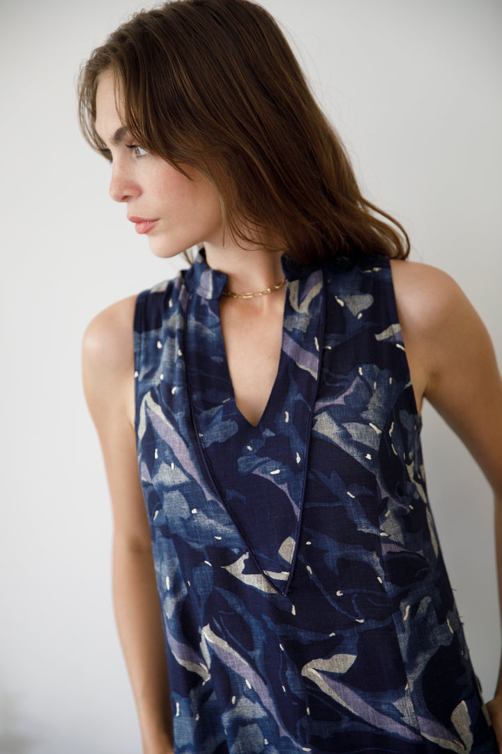 Sahara Dress - Blue & Gold