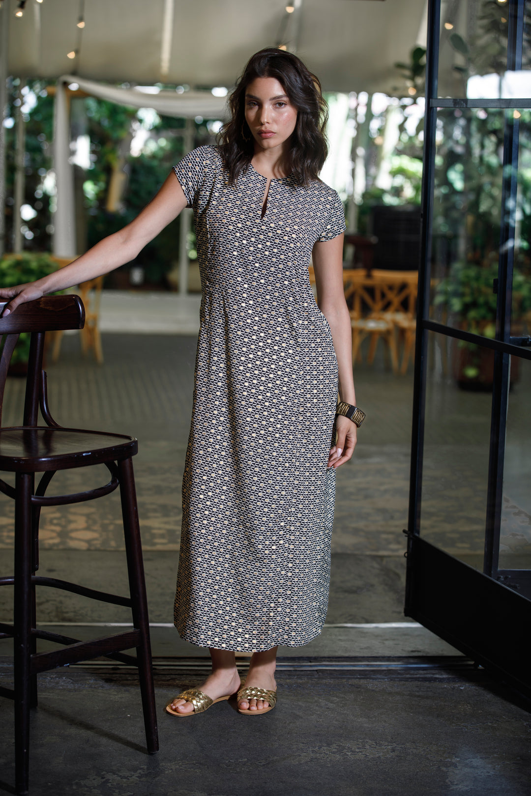 Leyla Dress - Black & Gold