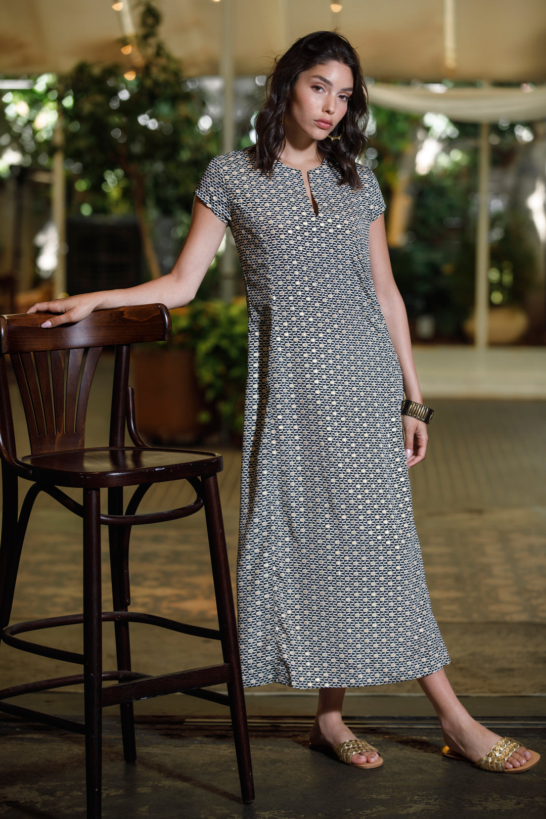 Leyla Dress - Black & Gold