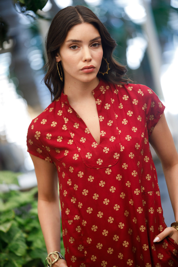 Noor Caftan - Burgundy Gold