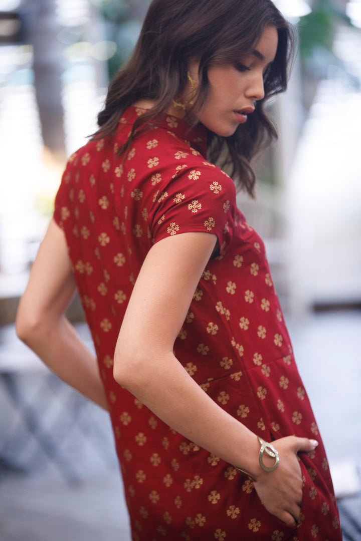 Noor Caftan - Burgundy Gold