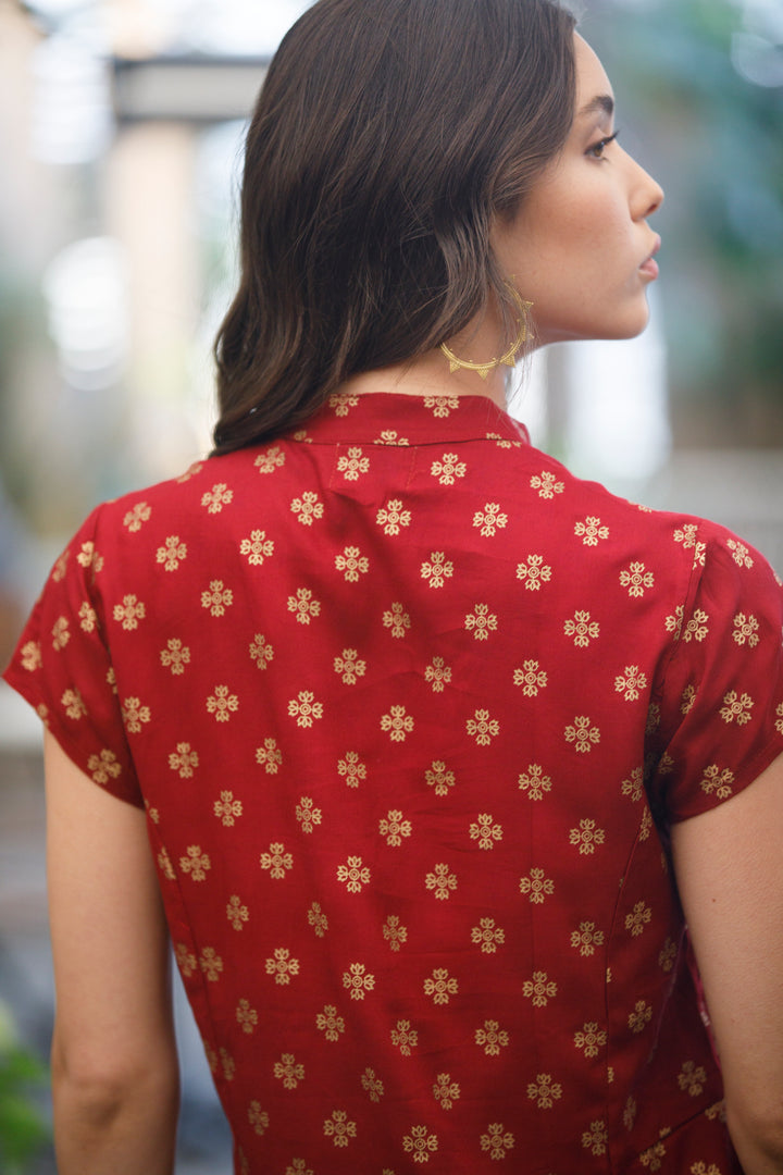 Noor Caftan - Burgundy Gold