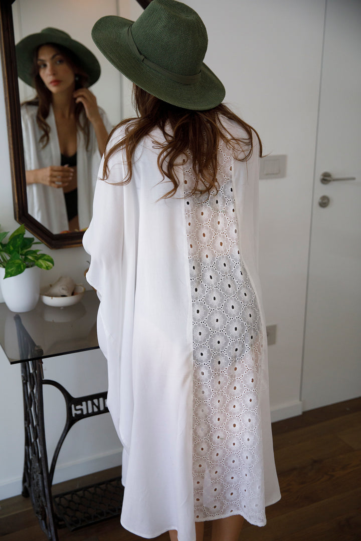 Blanco White Lace Kimono