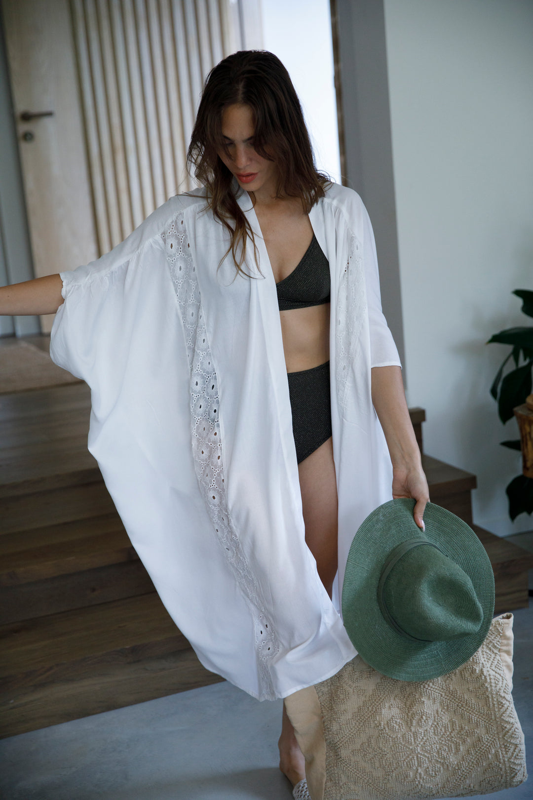 Blanco White Lace Kimono