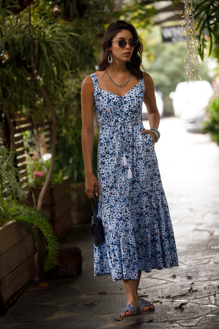 Isabella Dress - Floral Blue