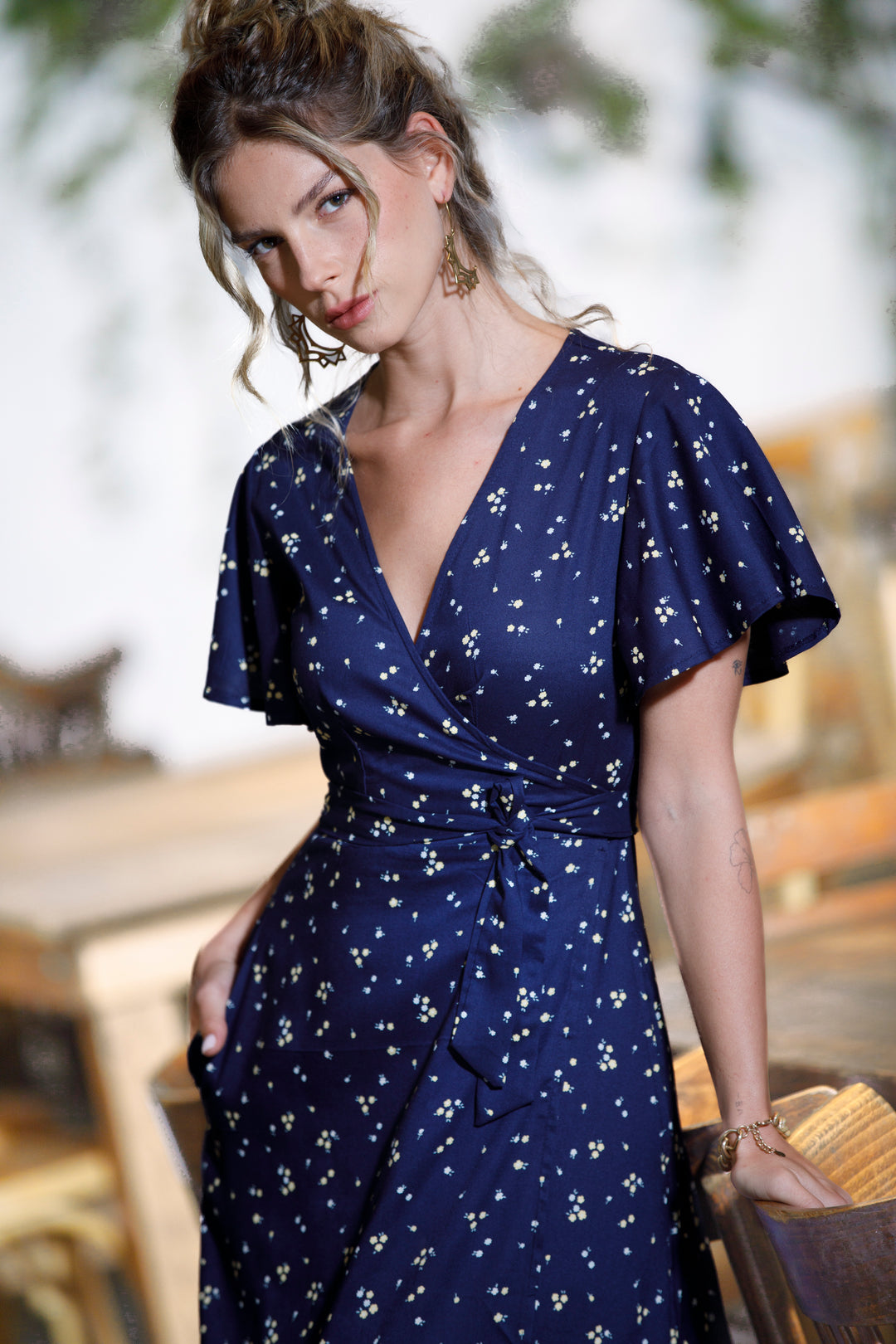 Melody Wrap Dress - Dark Blue