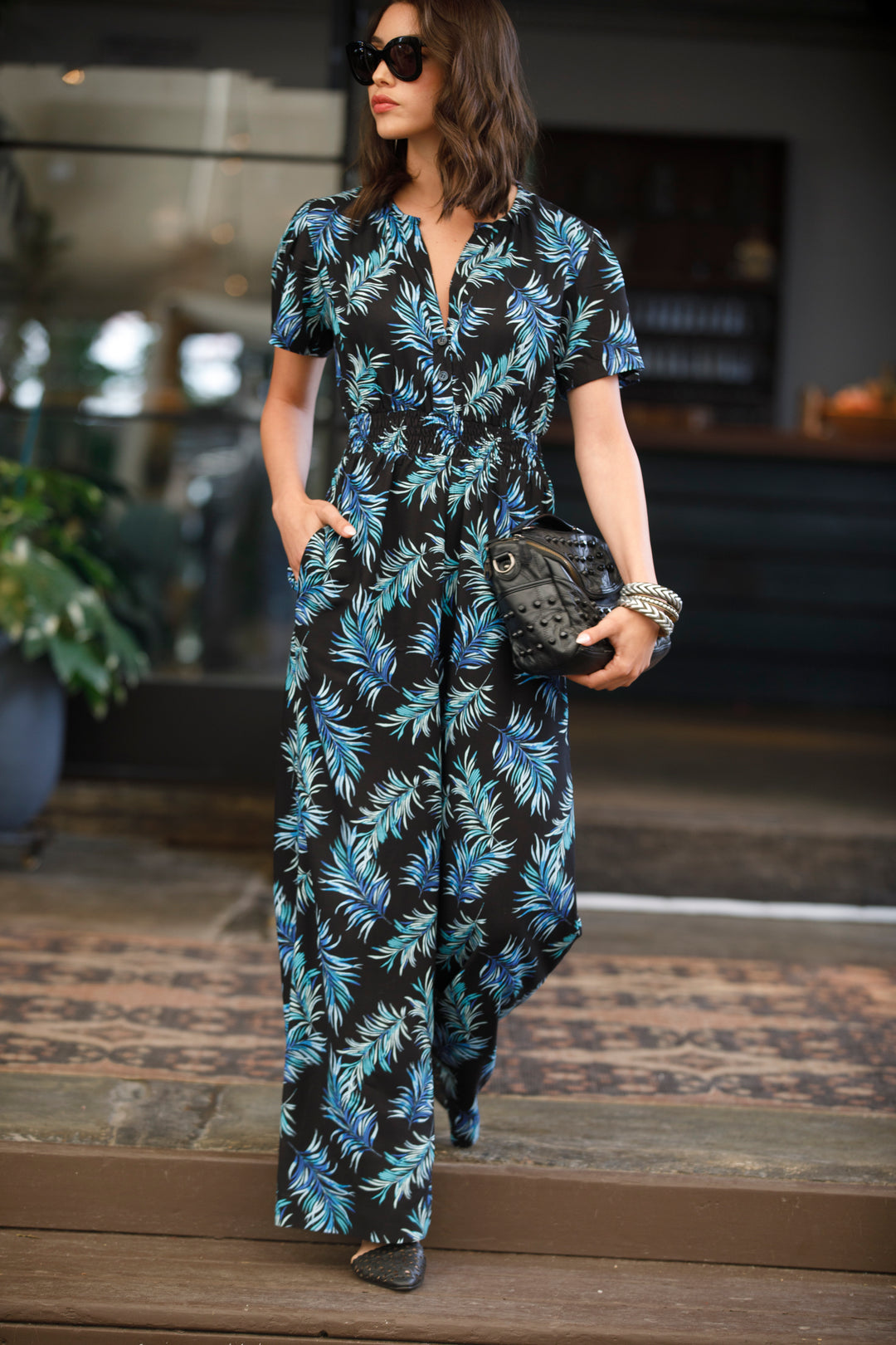 Nina Jumpsuit - Black & Blue