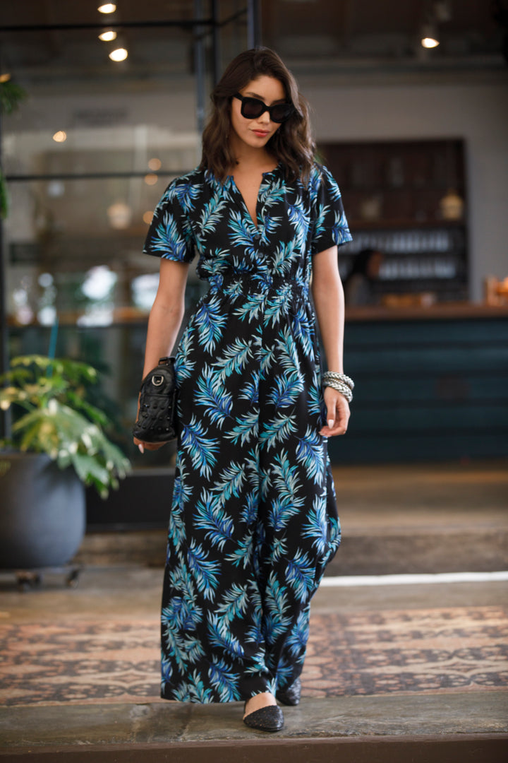 Nina Jumpsuit - Black & Blue