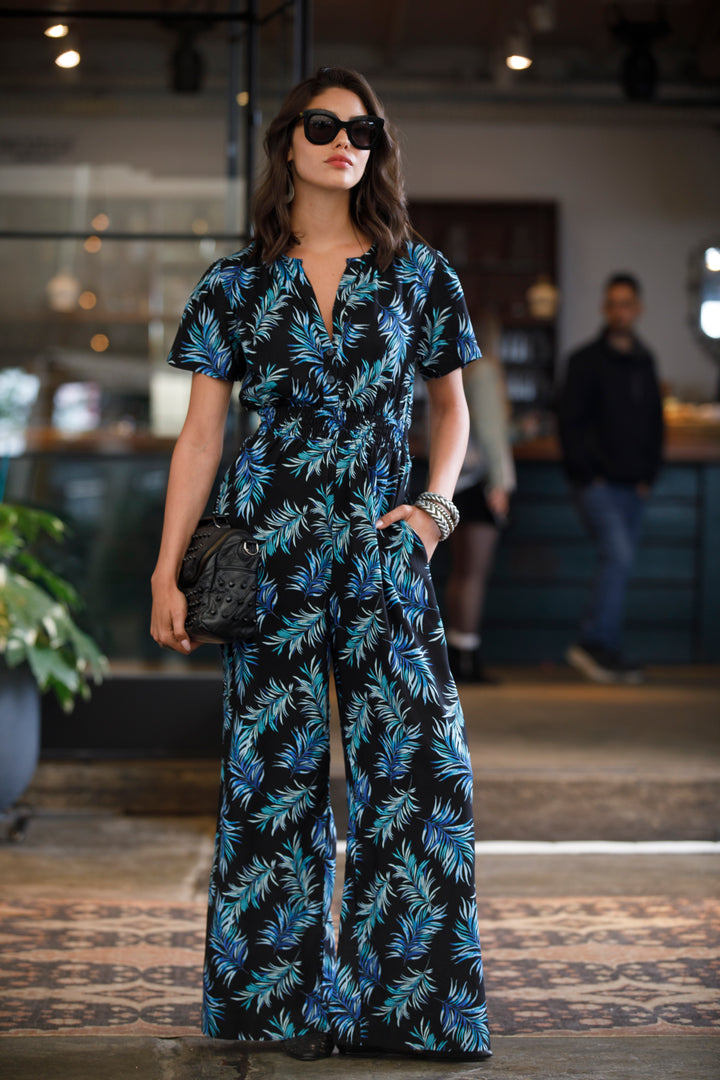 Nina Jumpsuit - Black & Blue