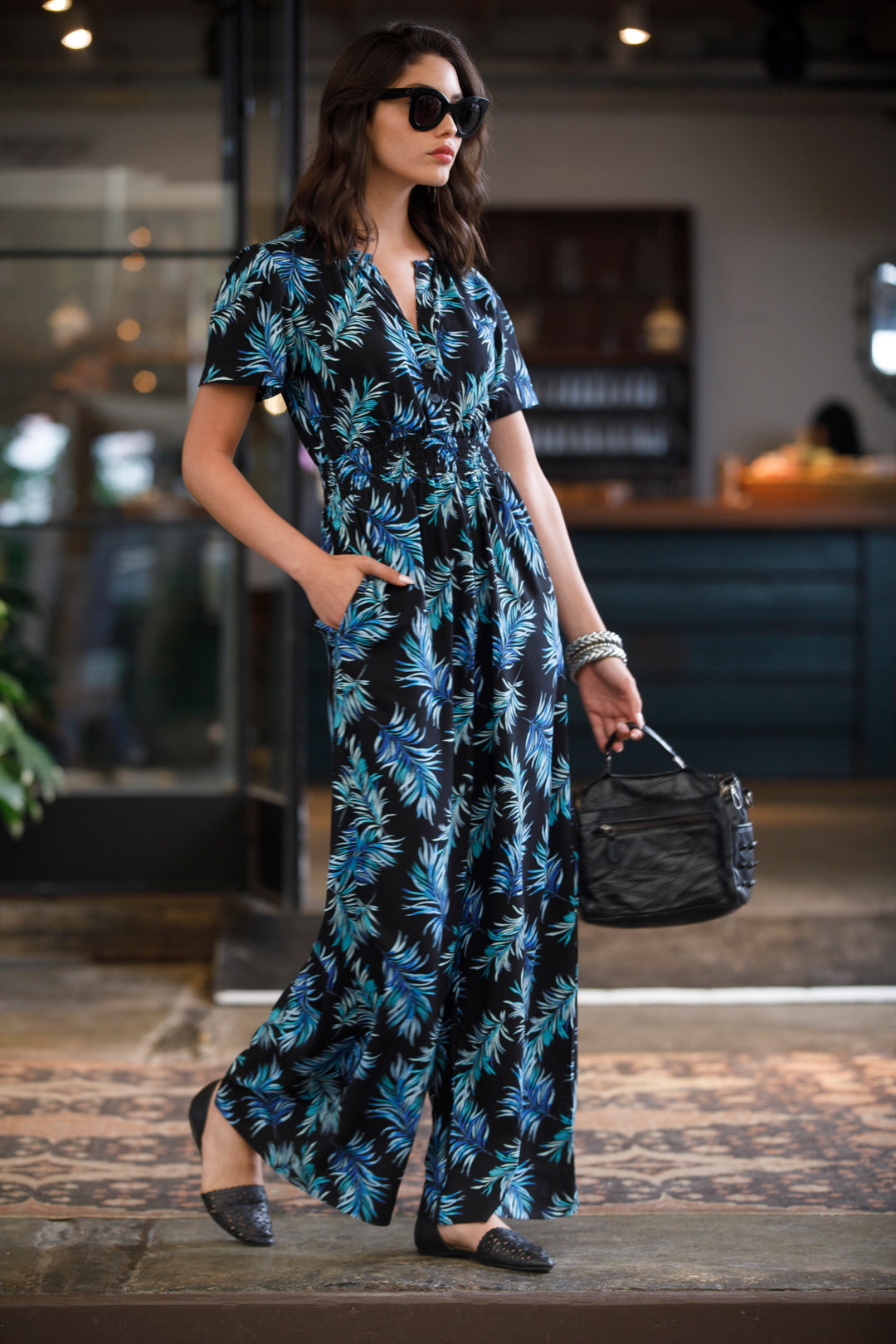 Nina Jumpsuit - Black & Blue