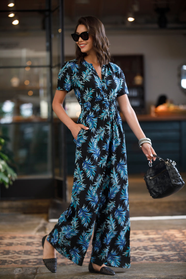 Nina Jumpsuit - Black & Blue