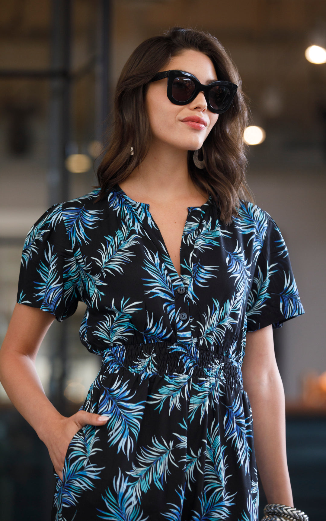Nina Jumpsuit - Black & Blue