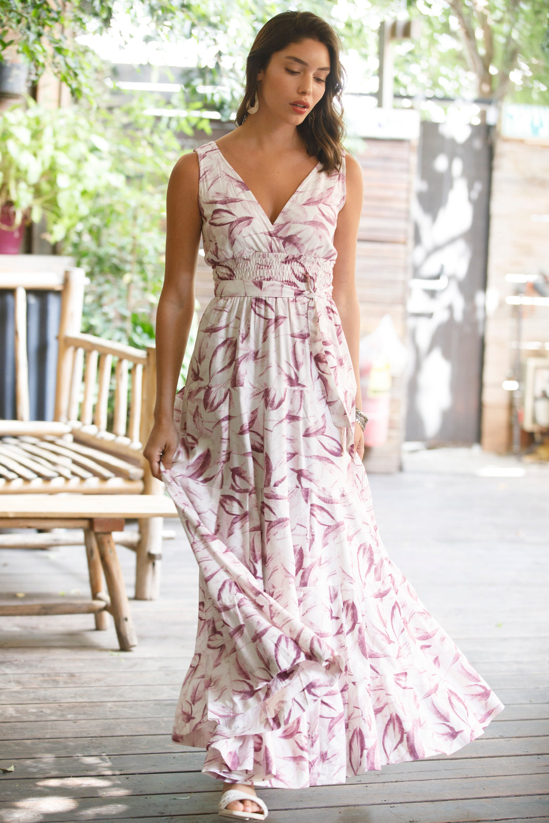 Carrie Dress - White Lavender