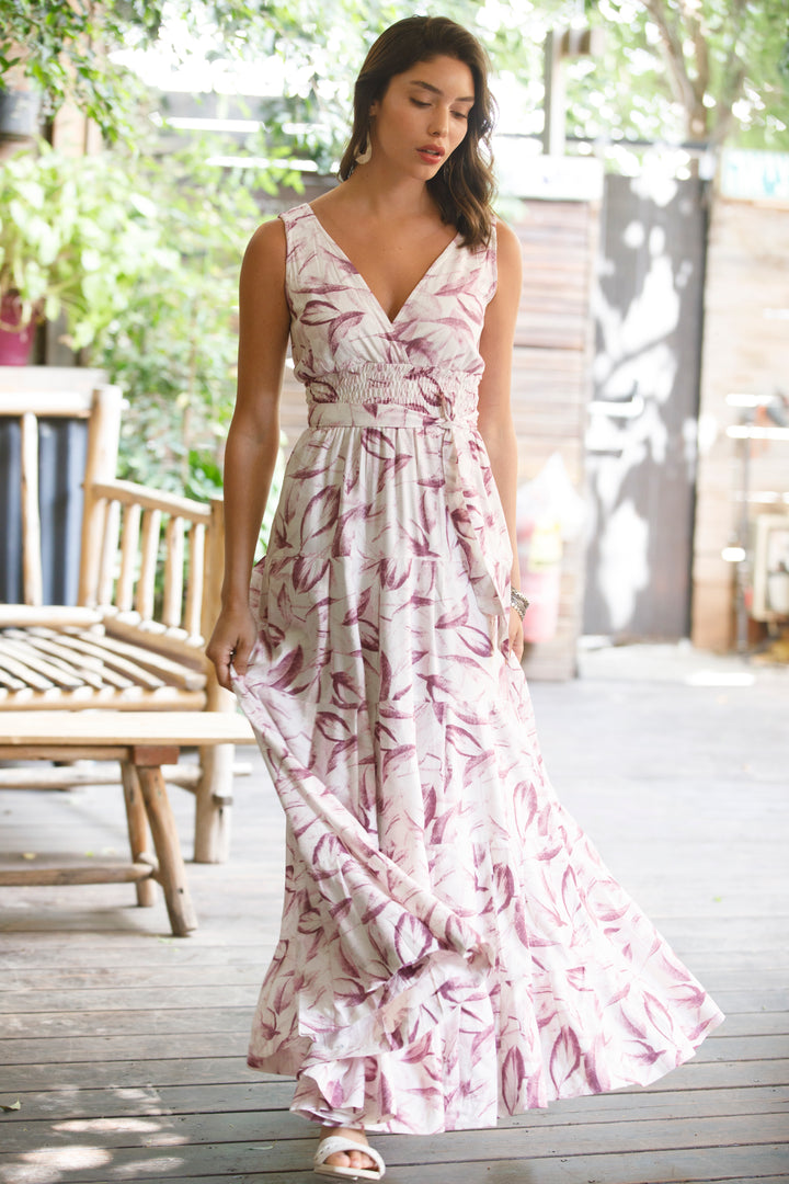 Carrie Dress - White Lavender