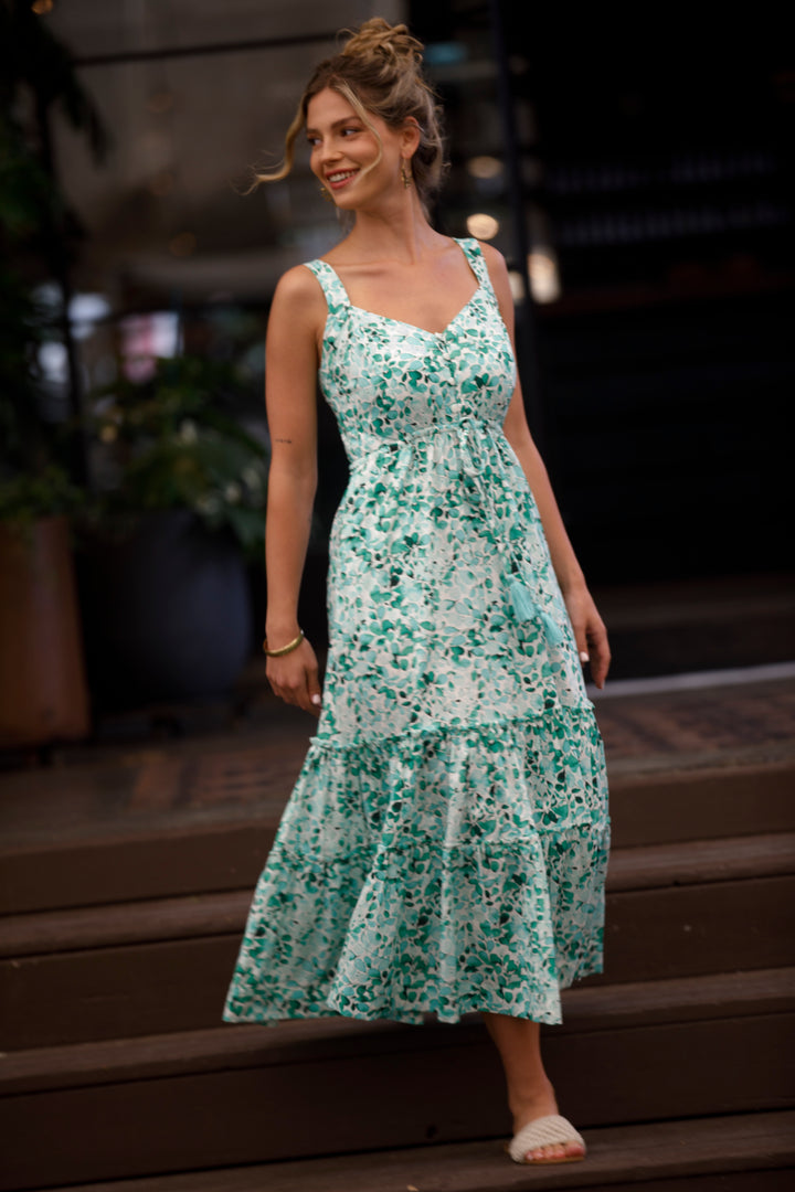 Isabella Dress - Floral Green