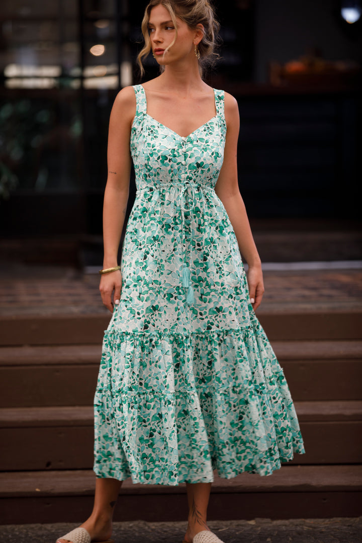 Isabella Dress - Floral Green