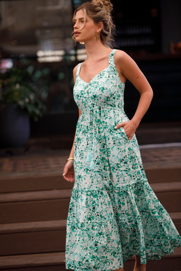 Isabella Dress - Floral Green