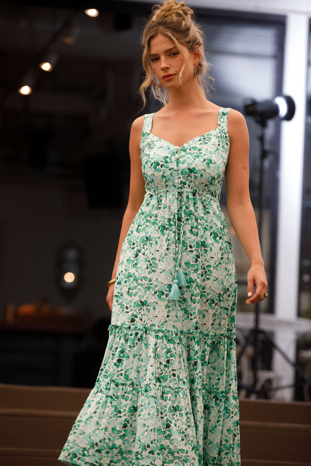 Isabella Dress - Floral Green
