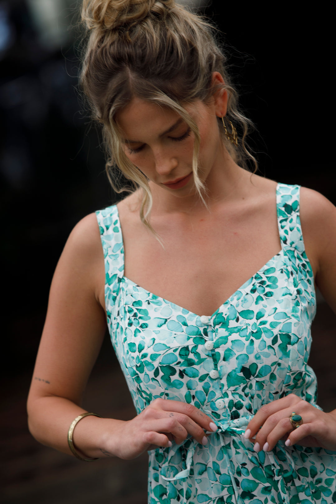 Isabella Dress - Floral Green