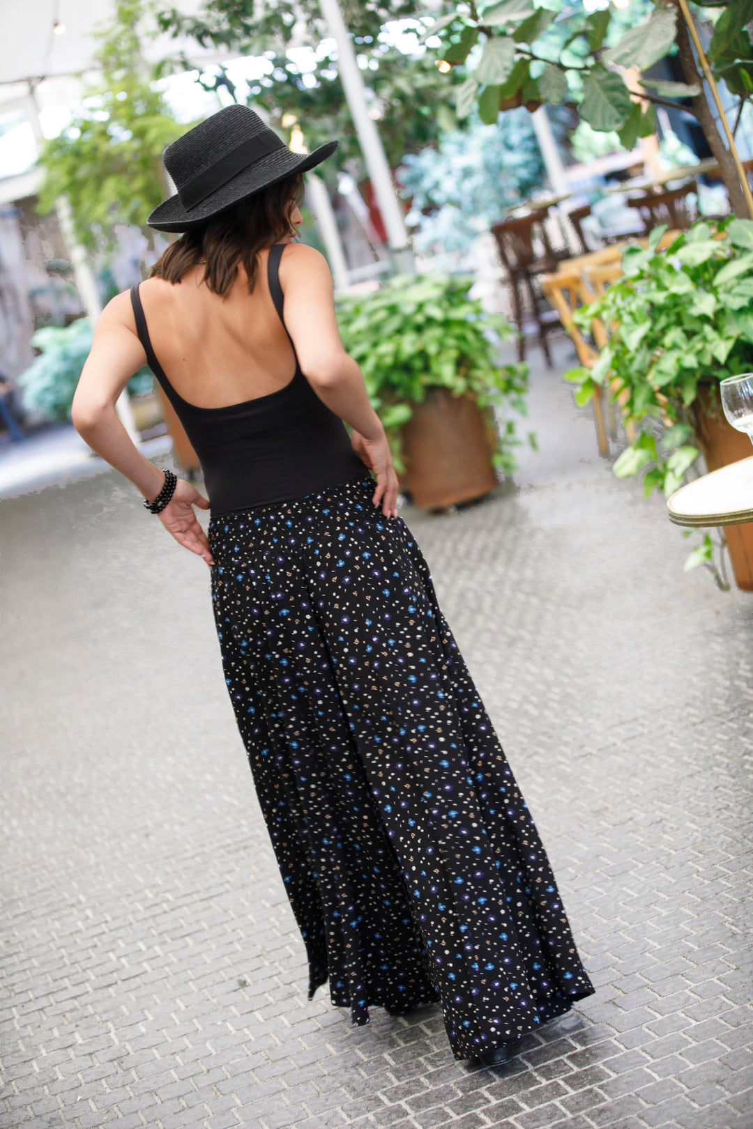 Jessy Skirt Pants - Black Floral
