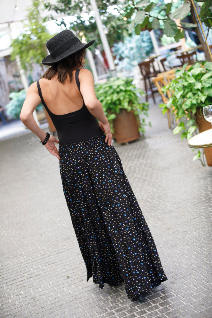 Jessy Skirt Pants - Black Floral