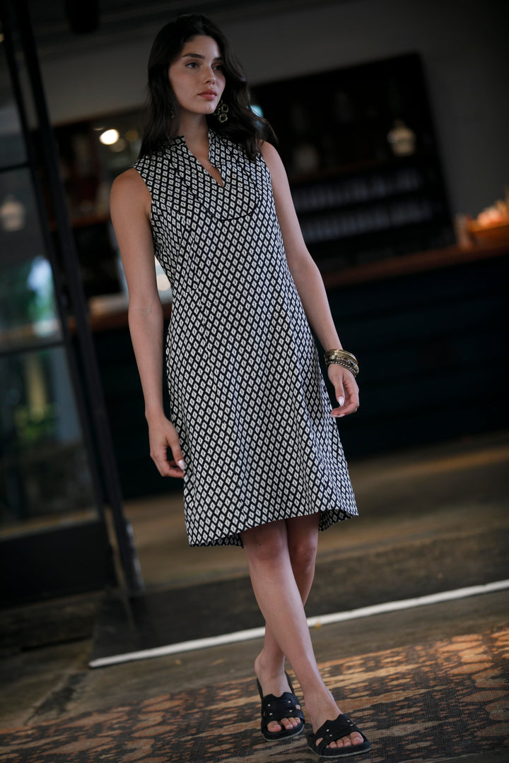 Noor Mini Dress - Black & White