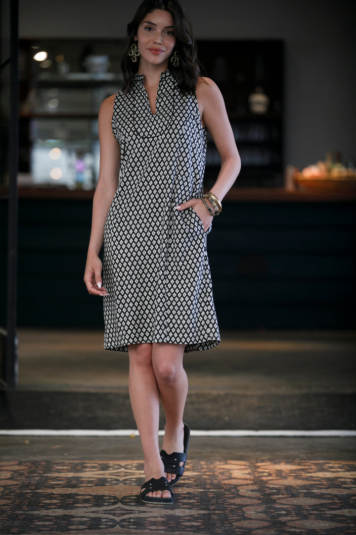 Noor Mini Dress - Black & White
