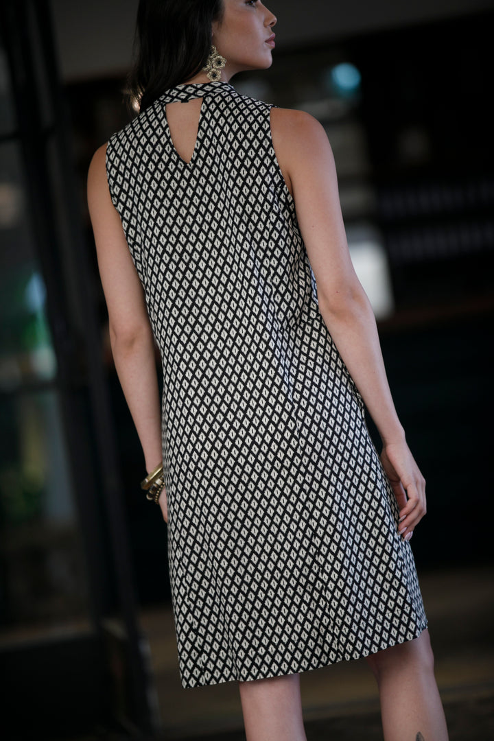 Noor Mini Dress - Black & White