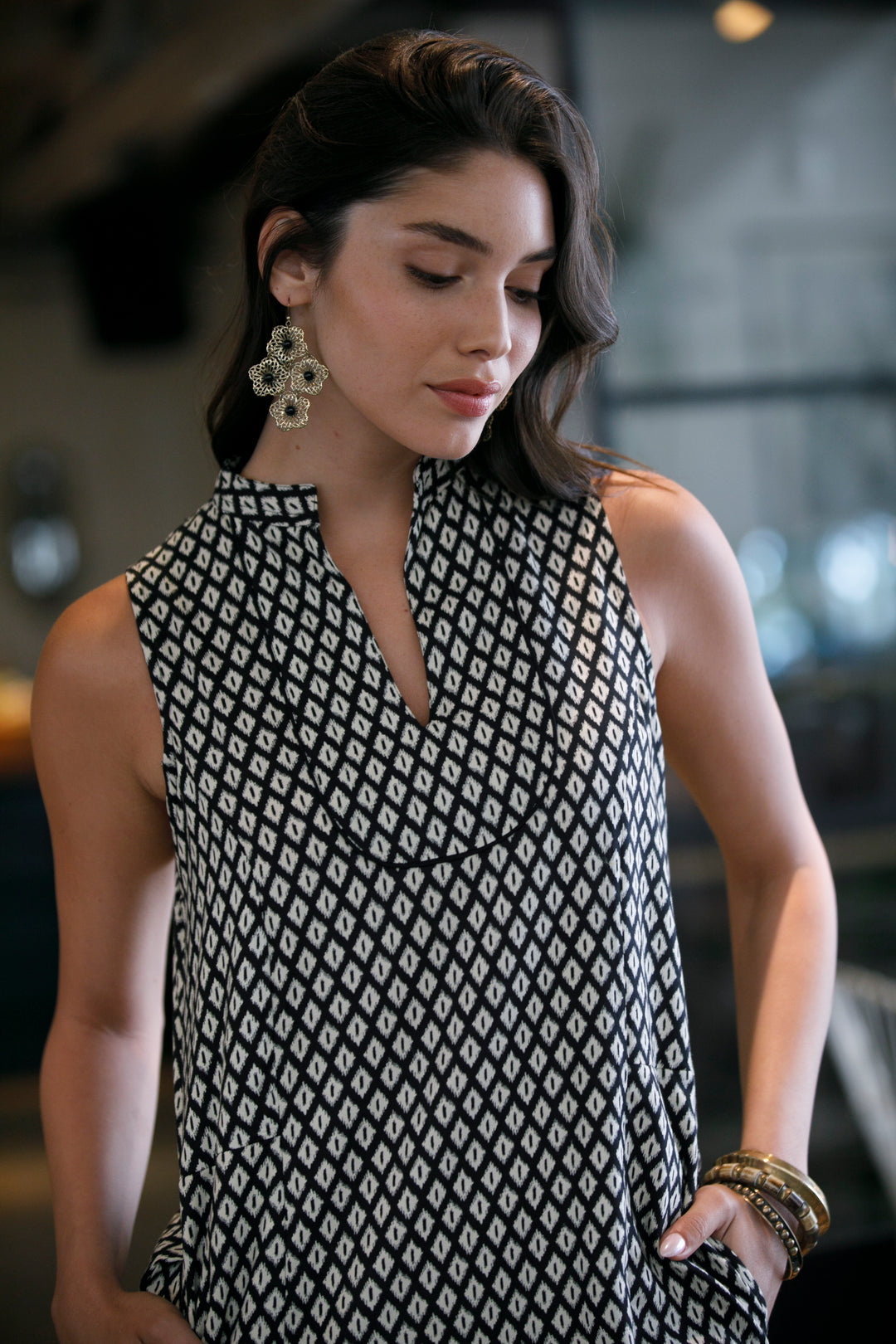 Noor Mini Dress - Black & White