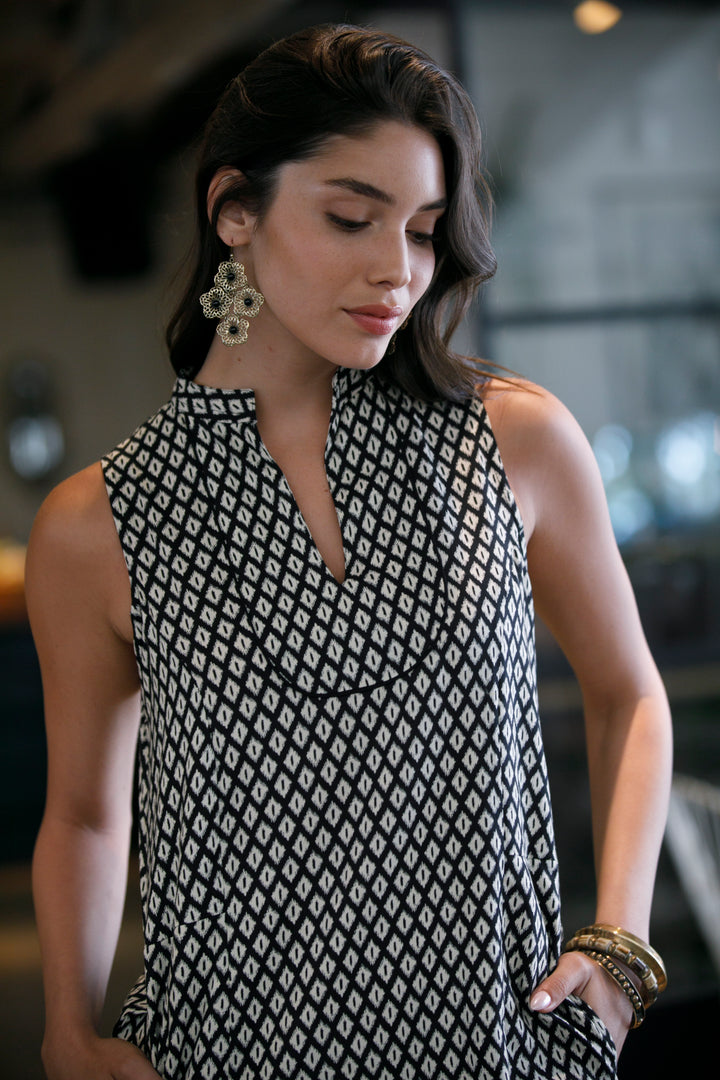 Noor Mini Dress - Black & White
