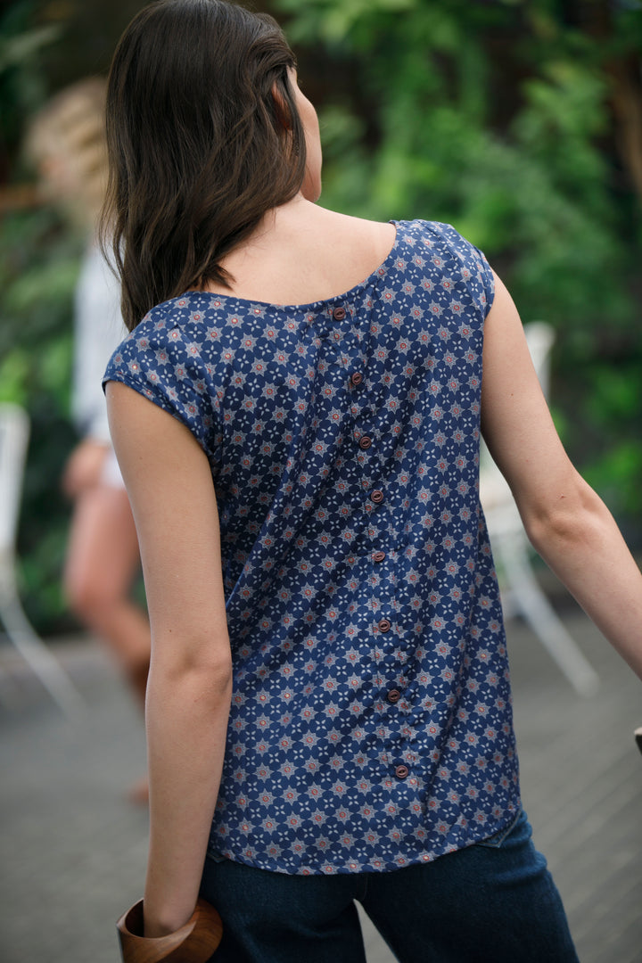 Tanya Shirt - Blue & Gold