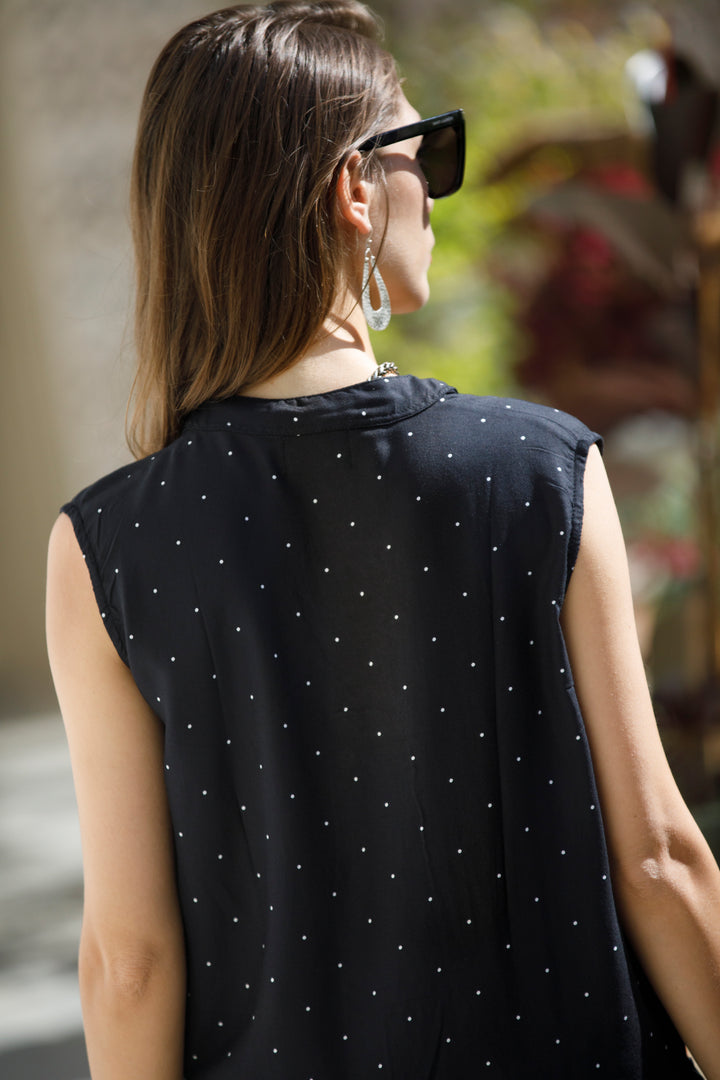 Louise Blouse – Black Polka Dot