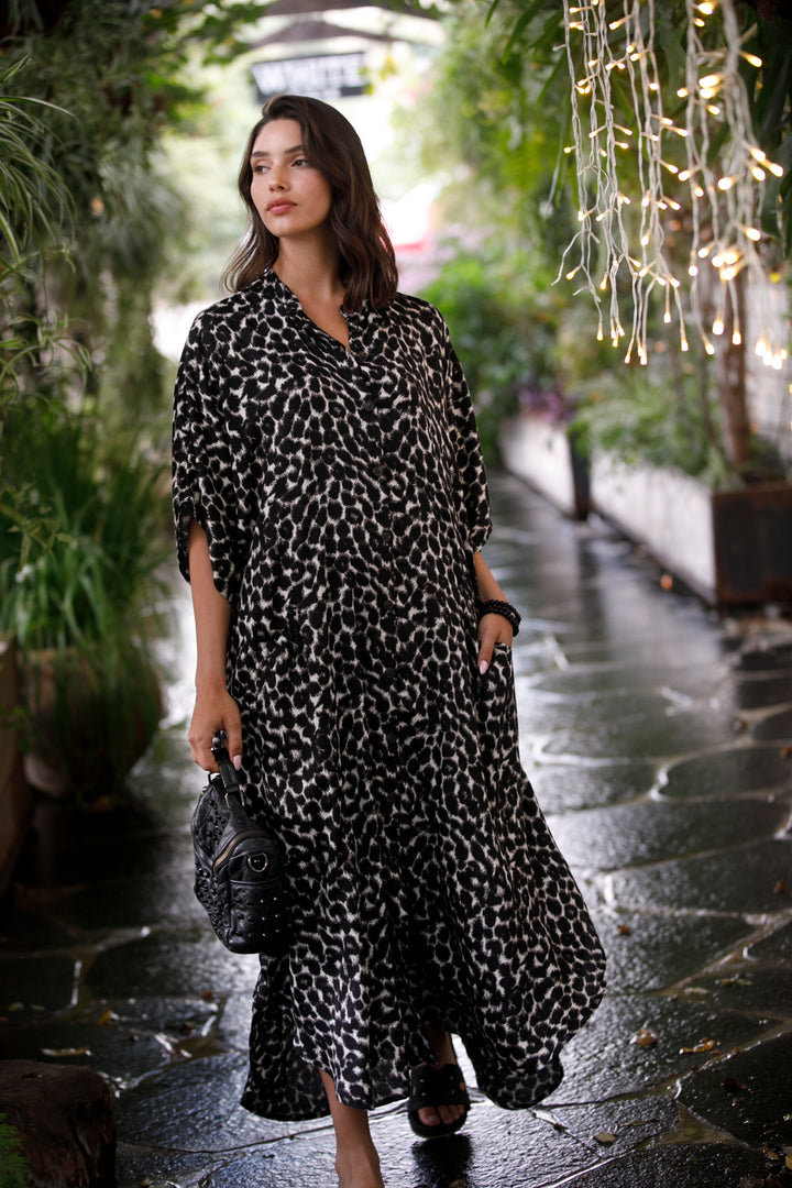 Zohara Caftan - Black Safari