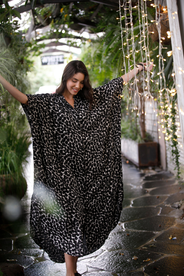 Zohara Caftan - Black Safari