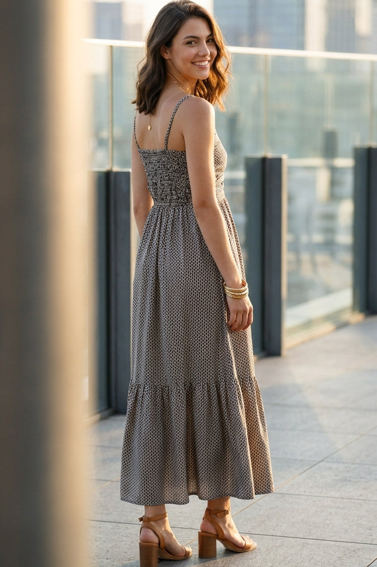 Rahni Maxi Dress - Black & Gold