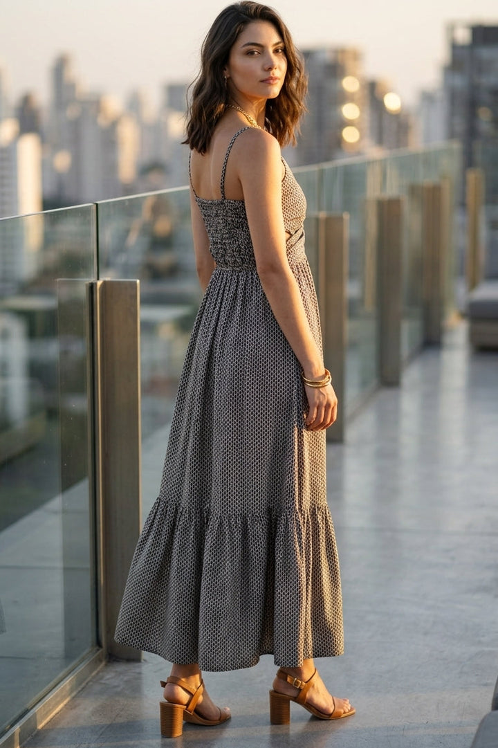 Rahni Maxi Dress - Black & Gold