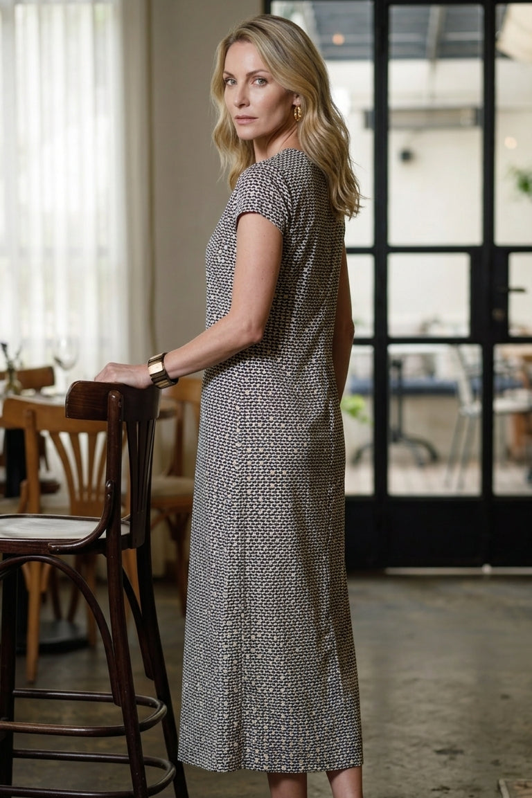 Leyla Dress - Black & Gold