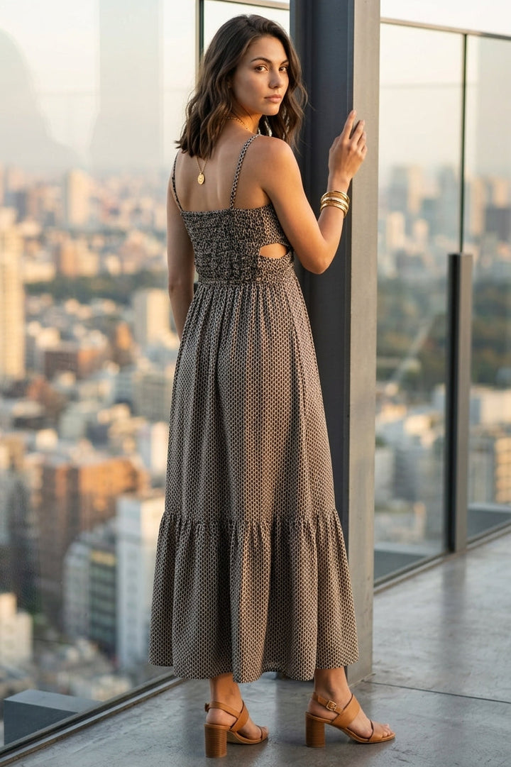 Rahni Maxi Dress - Black & Gold