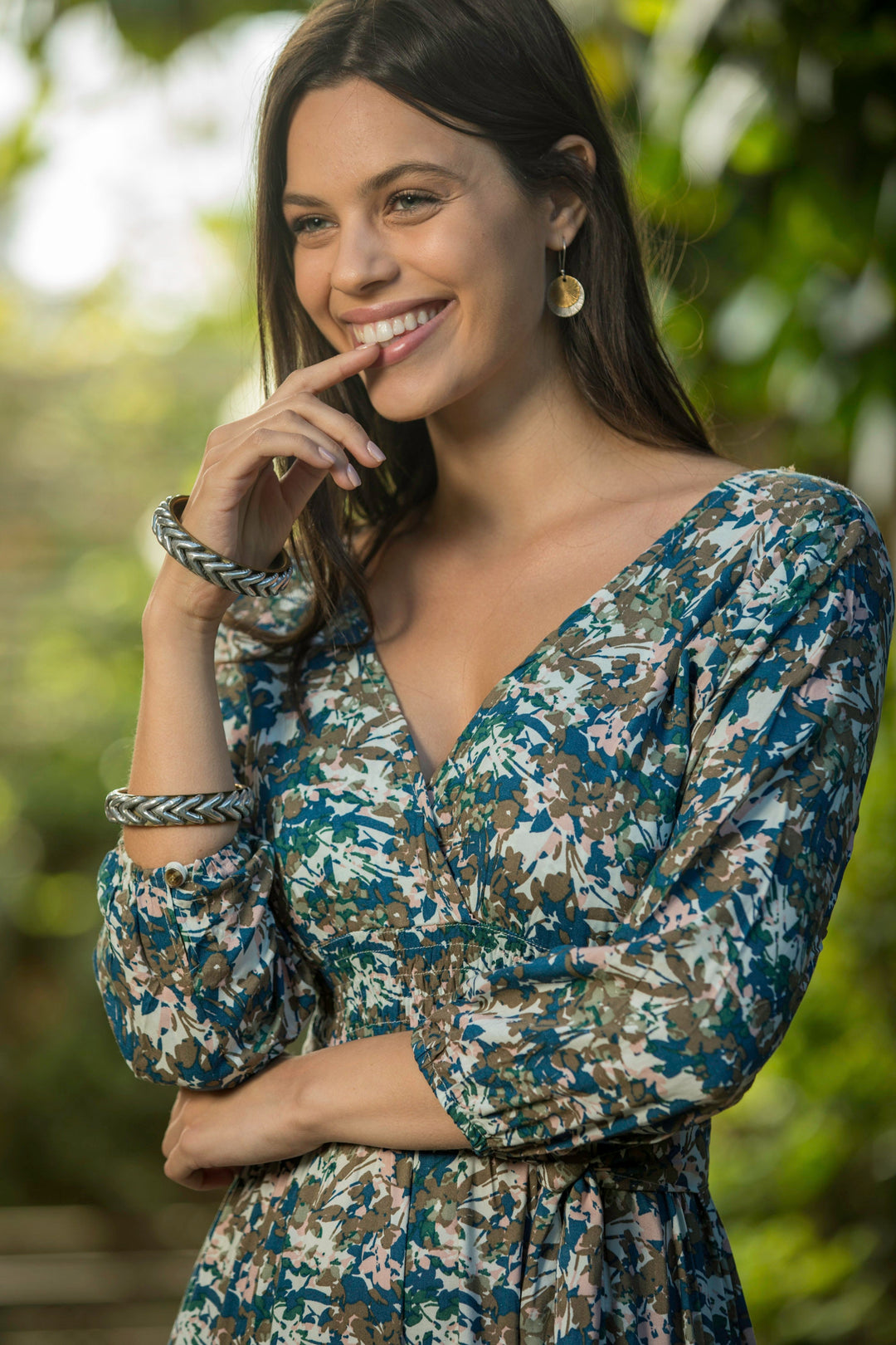 Carrie Dress - Green Bouquet