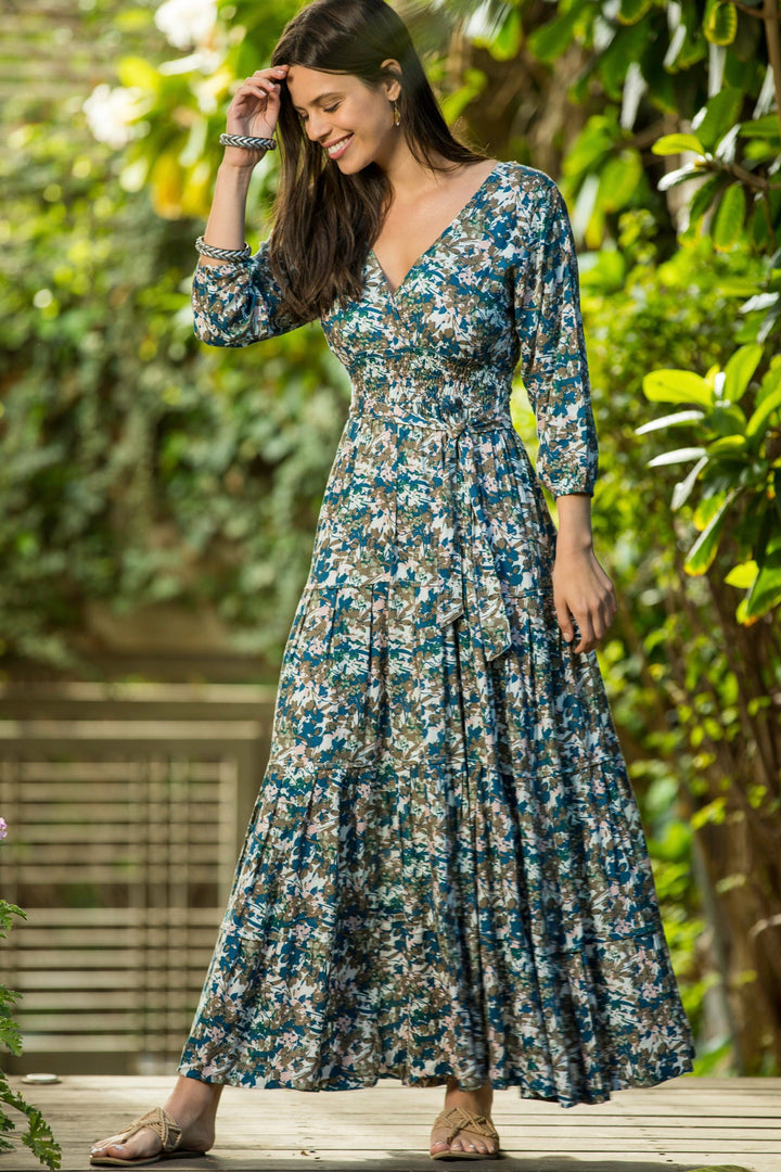 Carrie Dress - Green Bouquet